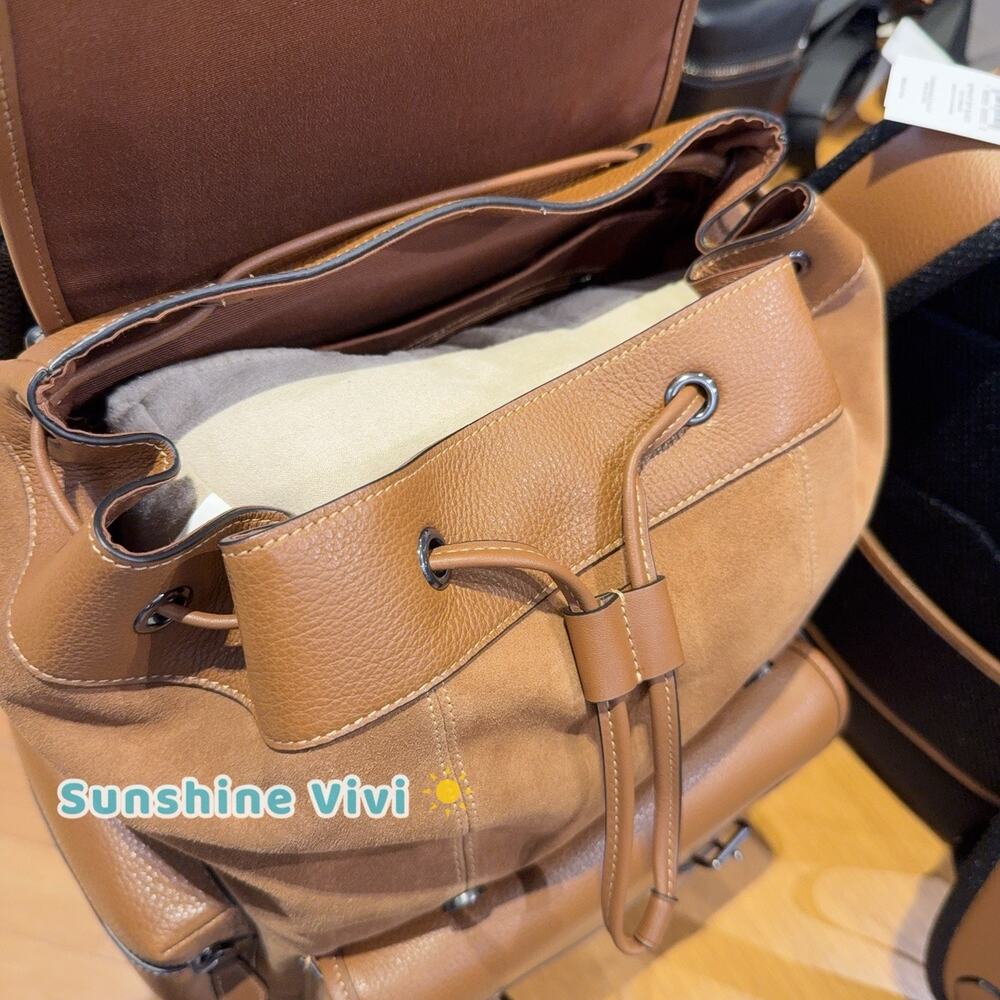 NWT Coach MEN's Sprint Backpack CCG12 suede 2025 Fall🔥🔥 Cognac/Sienna - Picture 2 of 12